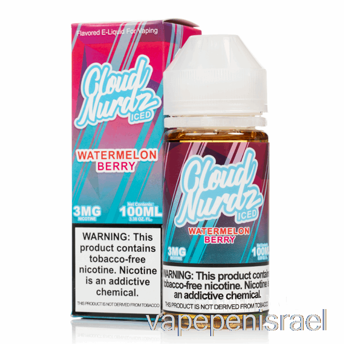 חד פעמי Vape Israel אייס ברי אבטיח - ענן Nurdz - 100 מ"ל 6 מ"ג